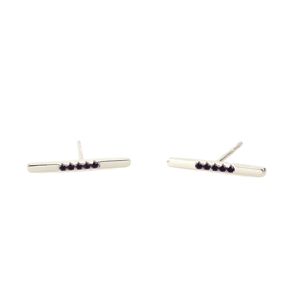 Long Bar Crystal Stud Earrings