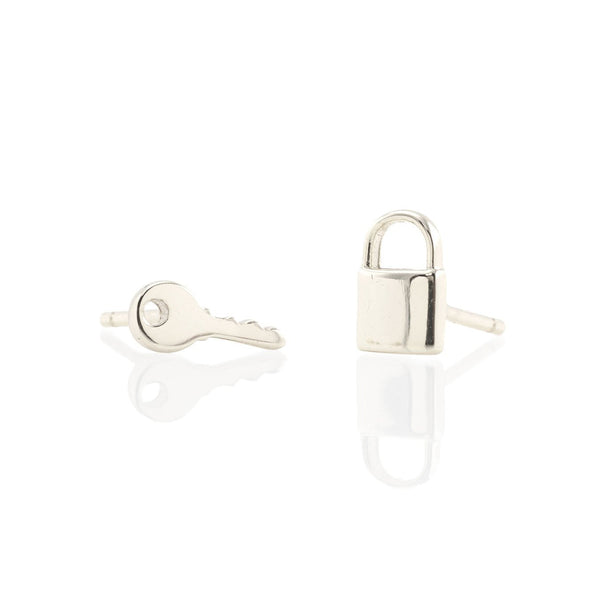 Lock & Key Stud Earrings
