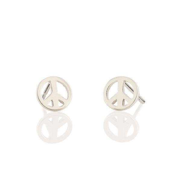 Peace Sign Stud Earrings