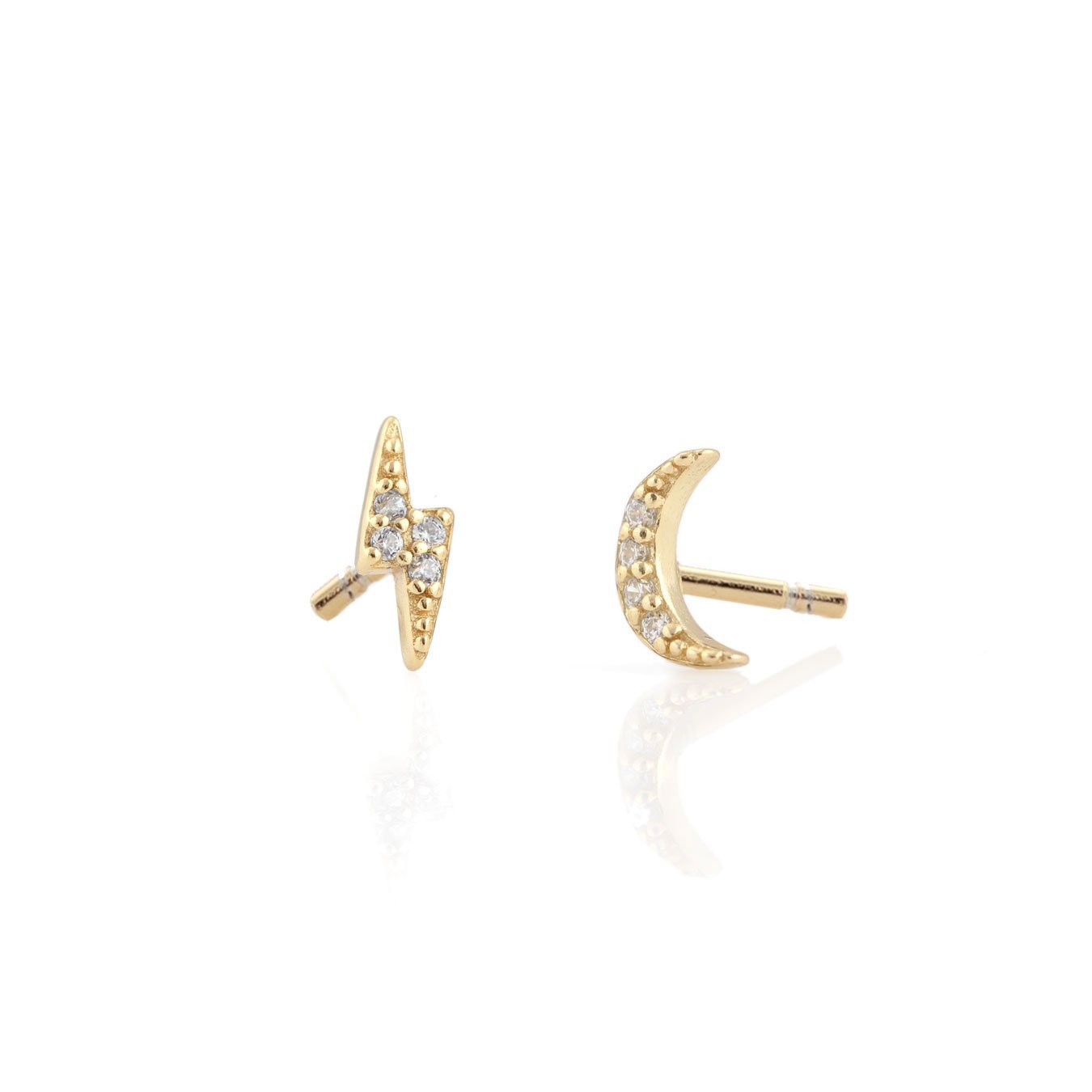 Thunder Moon Crystal Stud Earrings