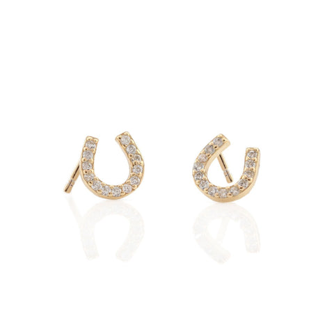 Horseshoe Crystal Stud Earrings