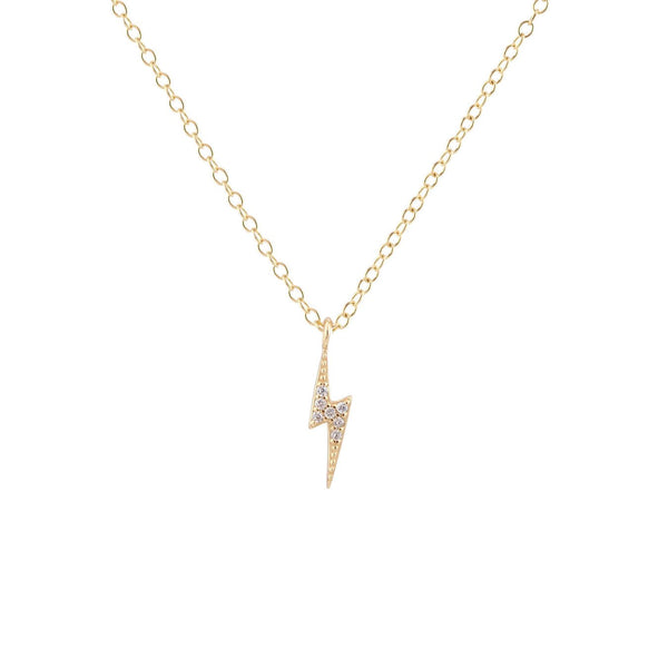 Lightning Bolt Crystal Charm Necklace
