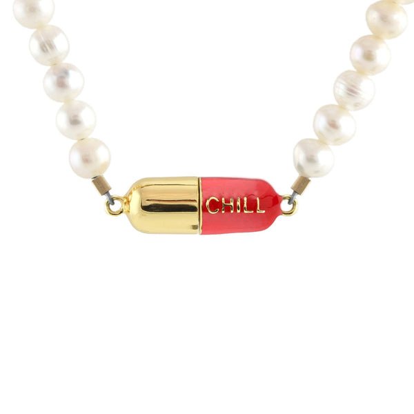 Big Chill Pill Pearl Necklace