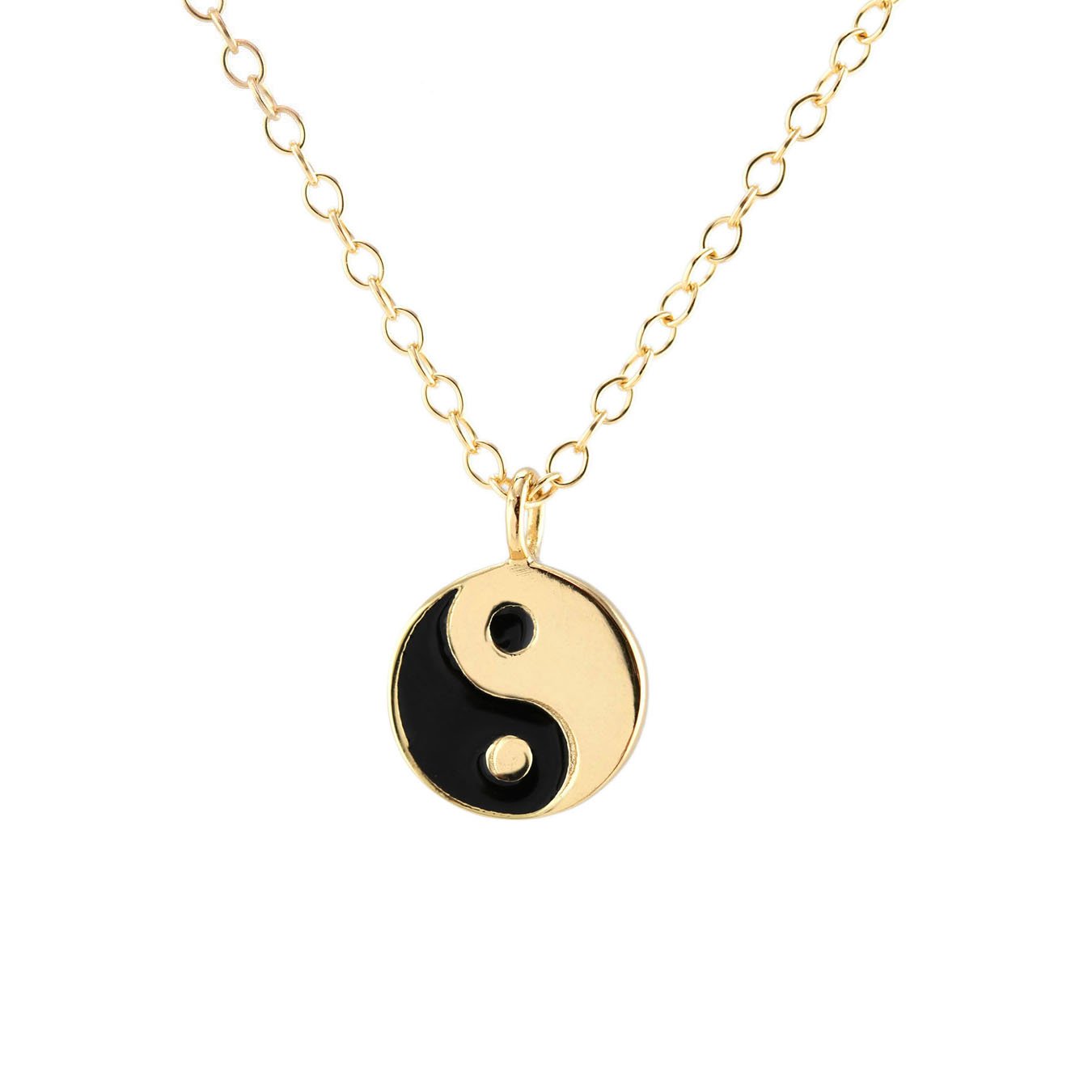 Yin & Yang Enamel Charm Necklace