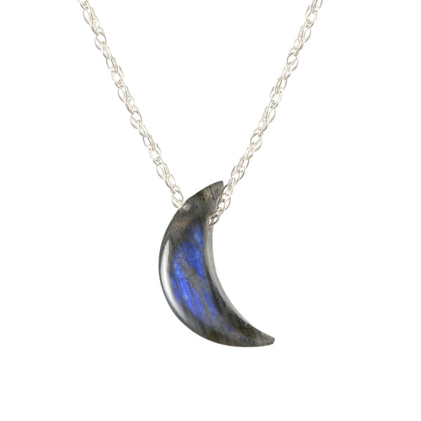 Gemstone Crescent Moon Necklace